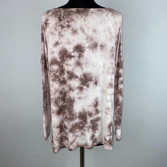 Soft & Sexy AEO M Tie Dye Cold Shoulder LS Top - Picture 8 of 12